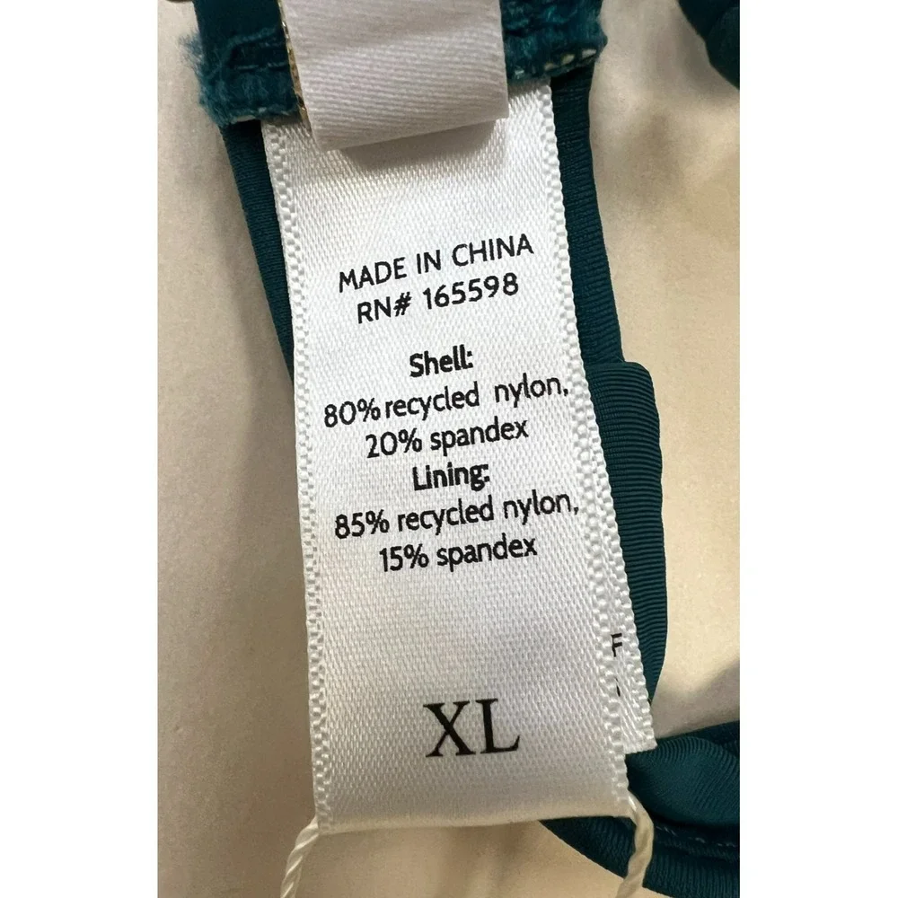 NWT Mindy x Andie The‎ Bermuda Top Underwire Bikini Top Deep Green Back Hook, XL